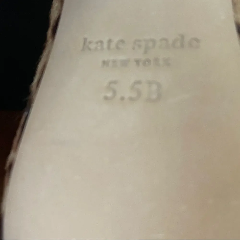 NIB Kate Spade Menorca Calf Hair Pointed Toe Pump Block Heel Brown Black Sz 5.5